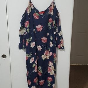 Rainbow off shoulder floral dress
